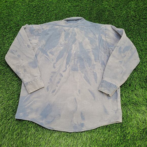 Vintage Winter-Run Button Shirt XL 23x27 Faded Blue Bleached - Picture 2 of 11